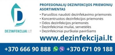 Profesionalios sertifikuotos dezinfekcijos priemonės didmeninė ir mažmeninė prekyba