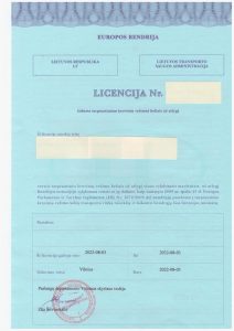 Parduodama transporto įmonė su Tarptautine Transporto Licencija