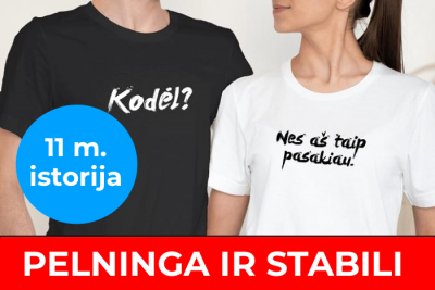 Pelninga ir stabili drabužių e-parduotuvė (11 metų | suprekiavo pusę milijono Eur)